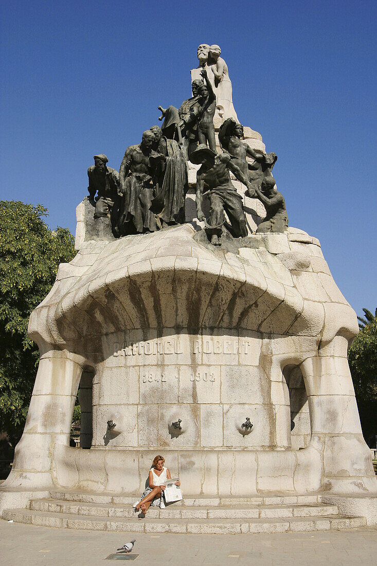 Monument to Bartomeu Robert. Plaça de Tetuan in Barcelona. Spain.