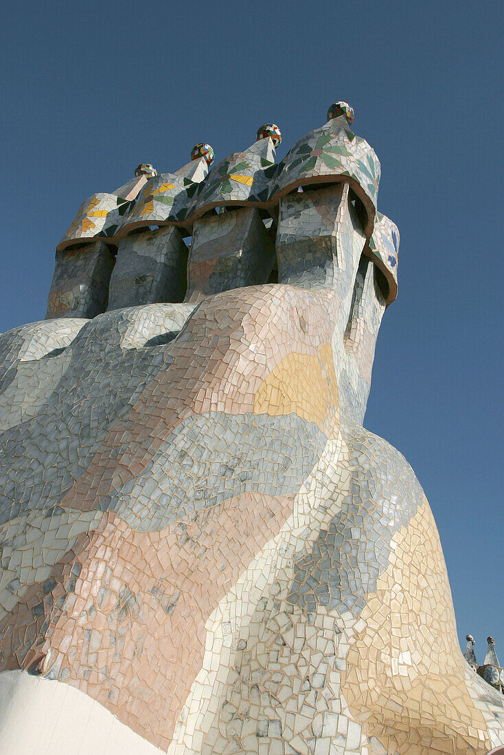 Ventilation on Casa Battlo. By Antoni Gaudi. Barcelona. Spain.