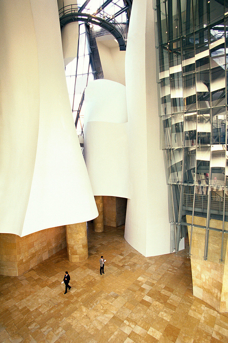 Interior of Guggenheim Museum, by Frank O. Gehry. Bilbao. Spain