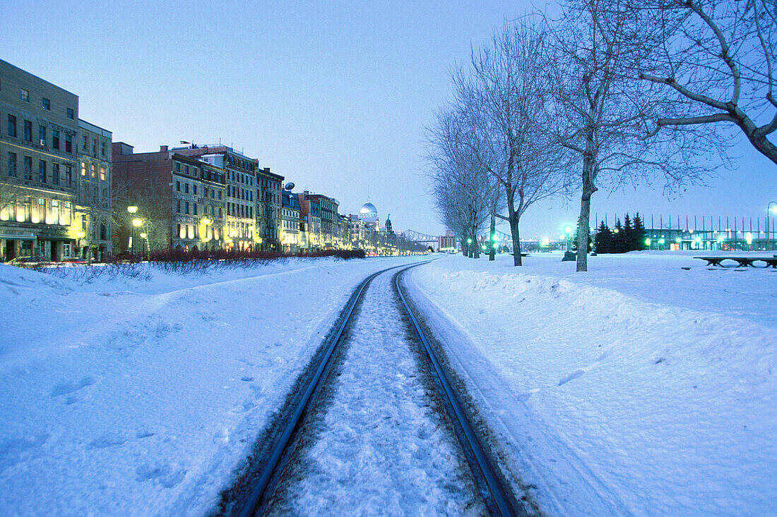 Old port in winter. Montreal. Canada