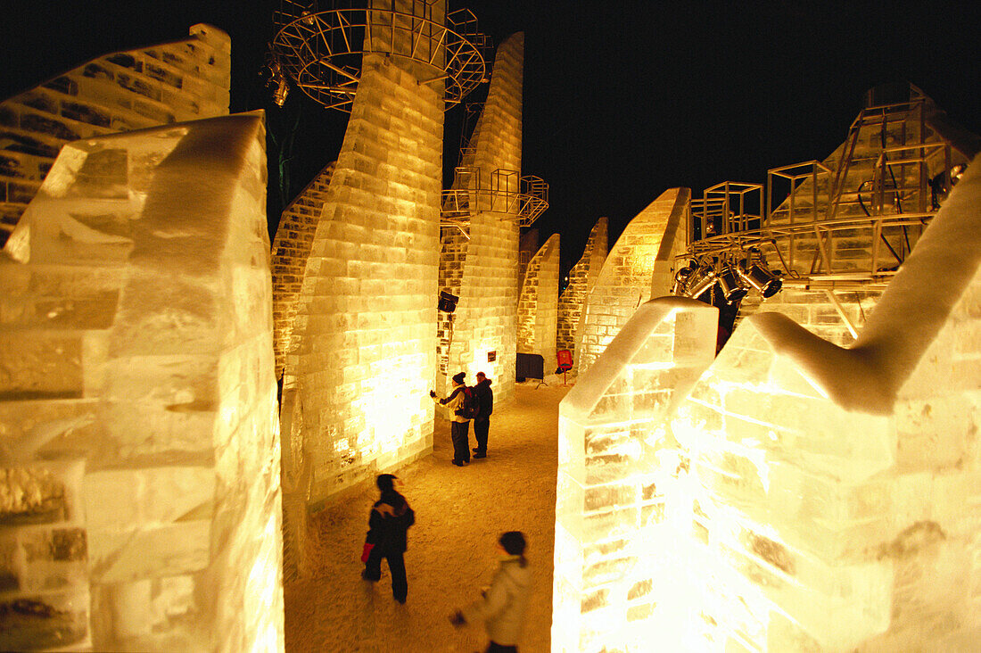 Ice castle and multimedia show at Esplanade Park. Winter Carnival. Quebec City. Canada