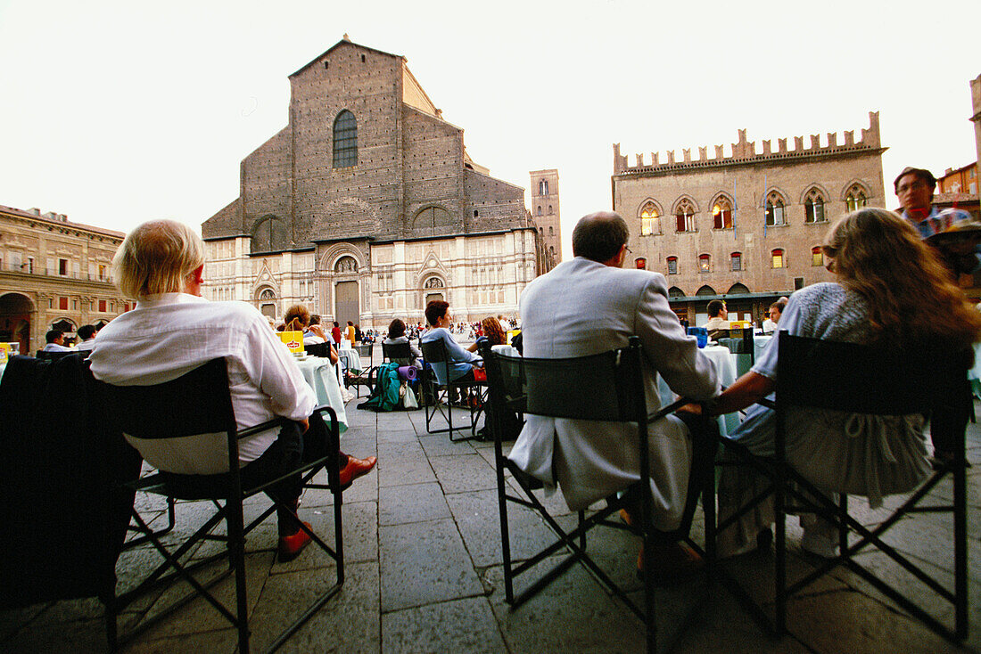 People in Piazza Maggiore. Bologna. Italy