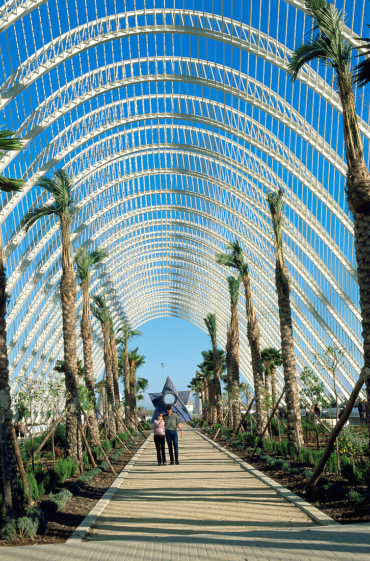 The Umbracle , City of Arts and Sciences, by S. Calatrava. Valencia. Spain