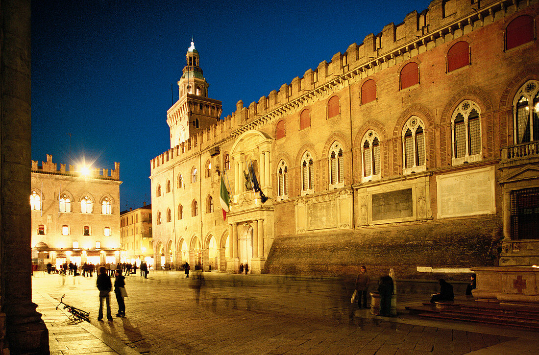 Palazzo Comunale (Town Hall) at Piazza Maggiore. Bologna. Italy