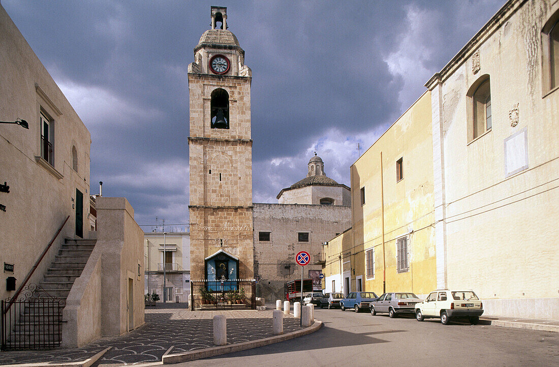 Belltower near the cathedral. Manfredonia. Puglia. Italy