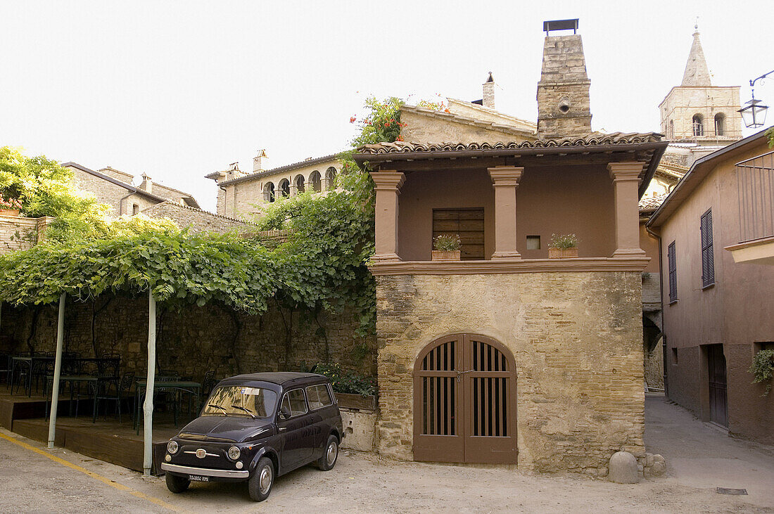 Typical lane in the town. Bevagna. Umbria. Italy.