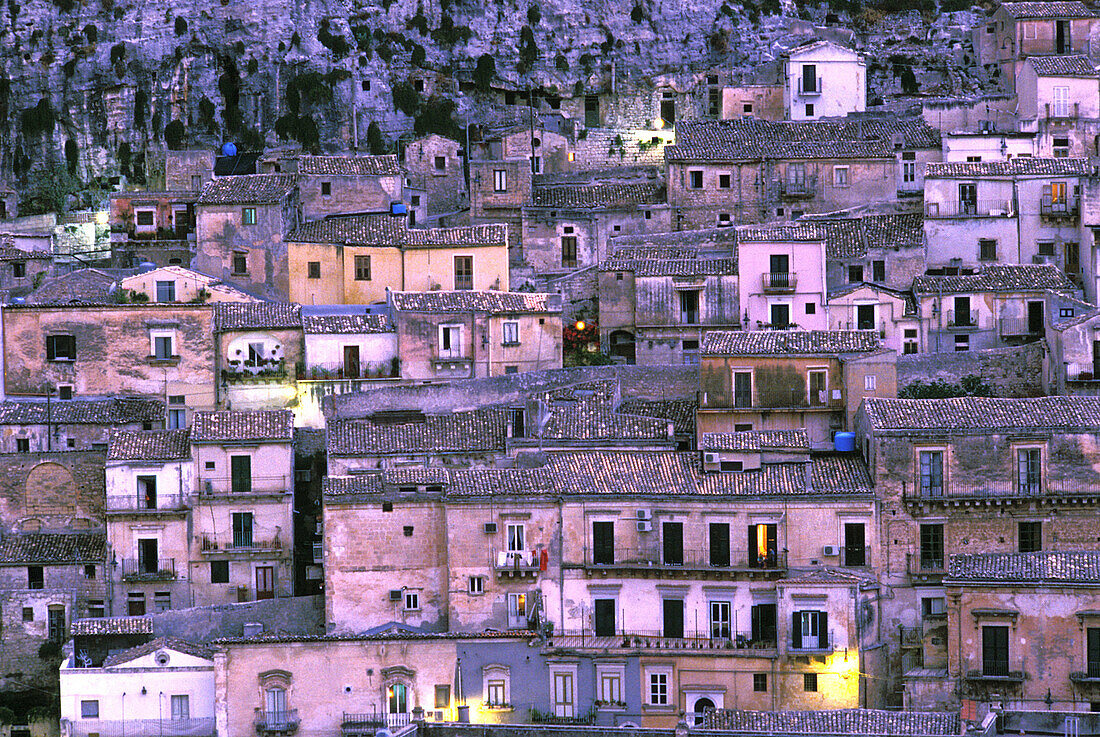 View of the town (Unesco World Heritage). Modica. Sicily. Italy.