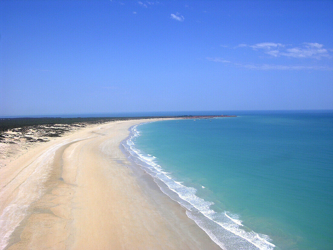 Flying over the beach. Broome. Western Australia. Australia.