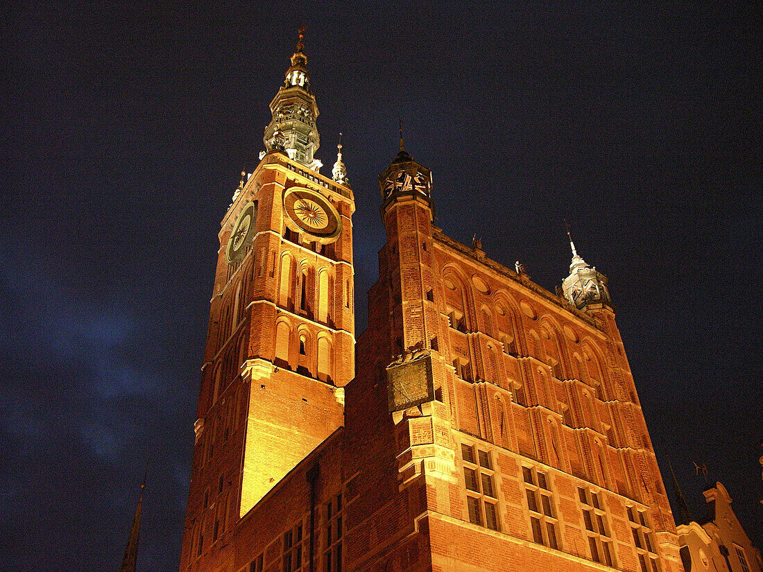 Municipal palace along Dlugi Targ, main street in the town. Gdansk. Poland.