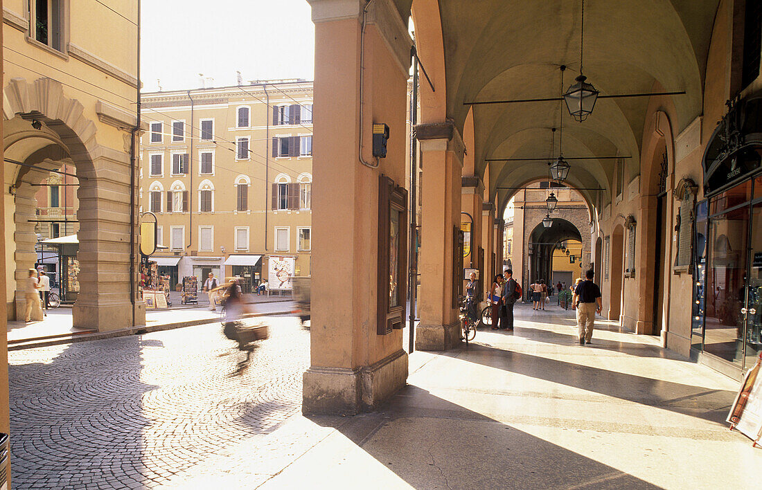 Italy - Emilia Romagna - Modena.Via Emilia crossing Piazza Mazzini