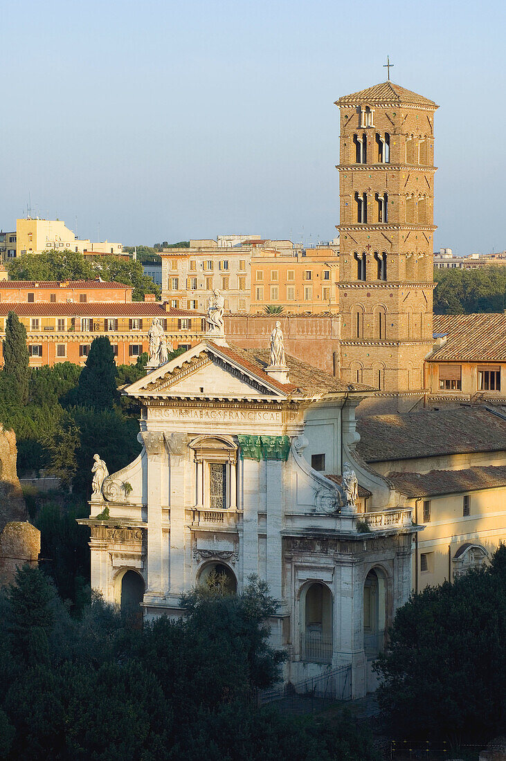 View of Imperial Forums from Palatine Hill, Rome. Lazio, Italy