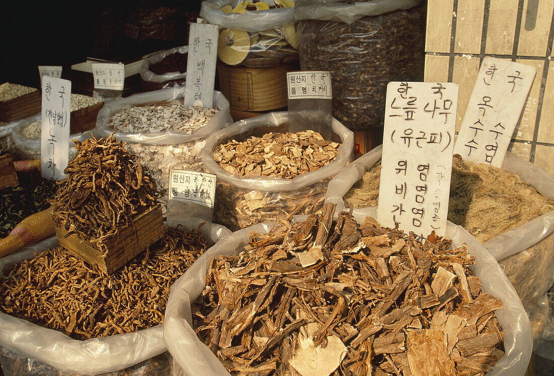 Medical herbs market.