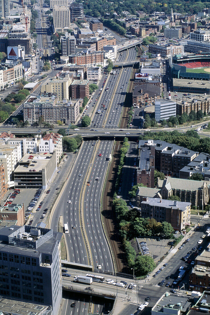 The Massachusetts Turnpike Ext. From the Prudential Tower. Boston. USA.