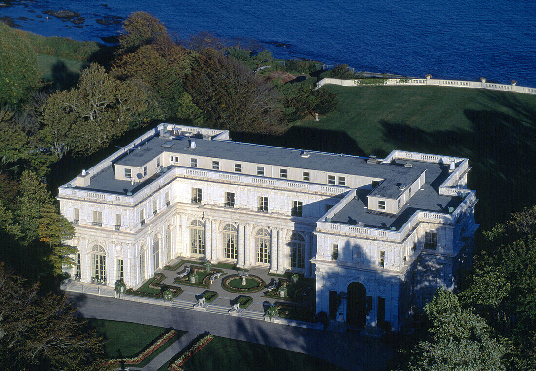 Air view of Rosecliff. Newport. Rhode Island. USA.