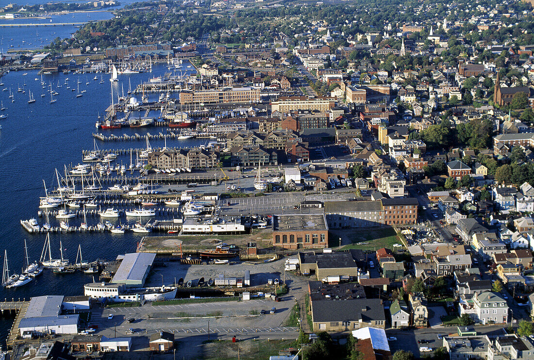 Air view of the town. Newport. Rhode Island. USA.