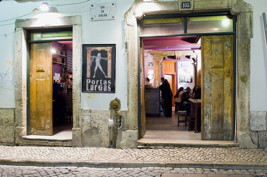 Rua do Norte at night. Lisbon. Portugal.