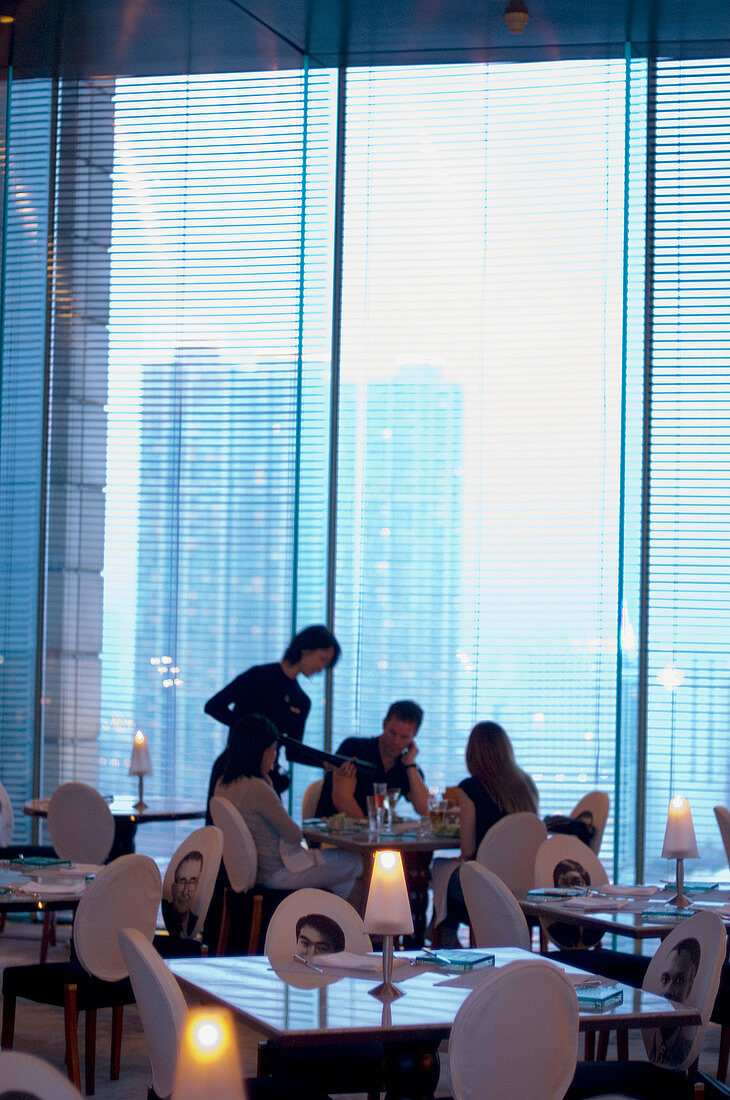 Felix Restaurant, designed by Philippe Starck at Peninsula Hotel. Hong Kong. China.