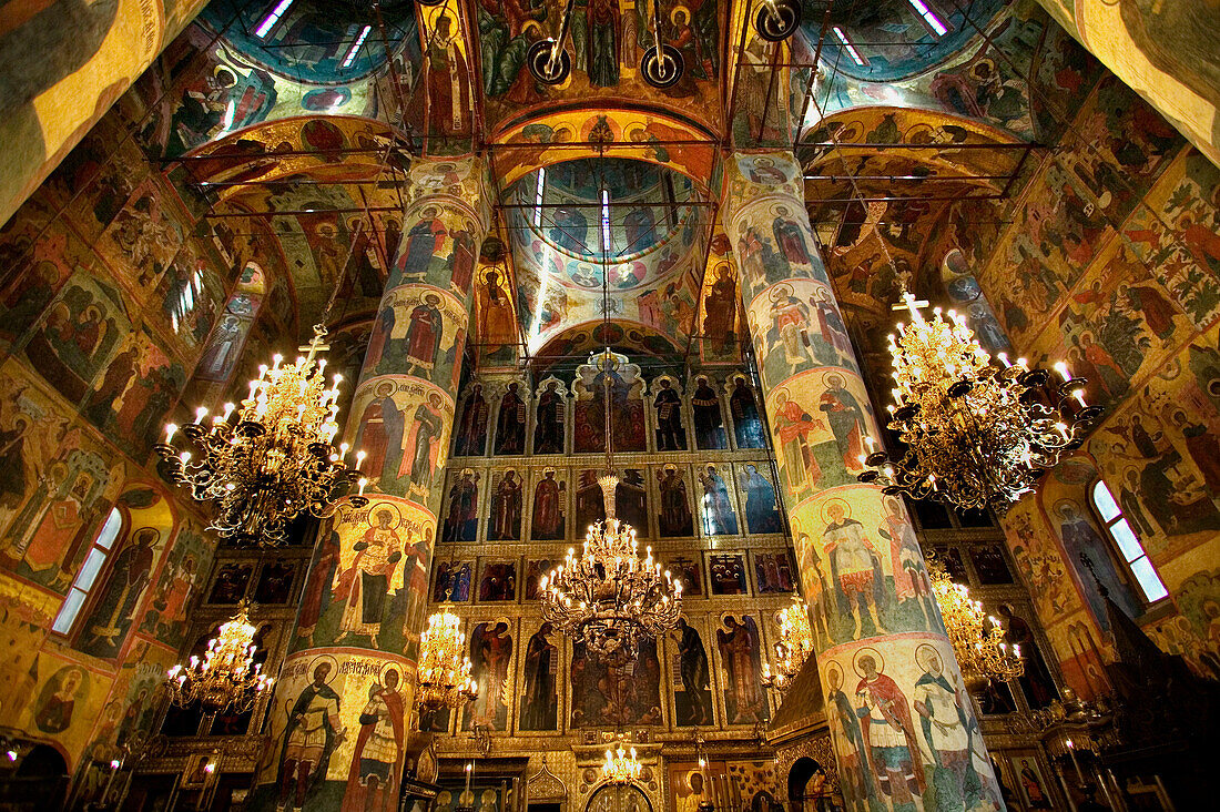 Assumption Cathedral, interior. Kremlin. Moscow. Russia.