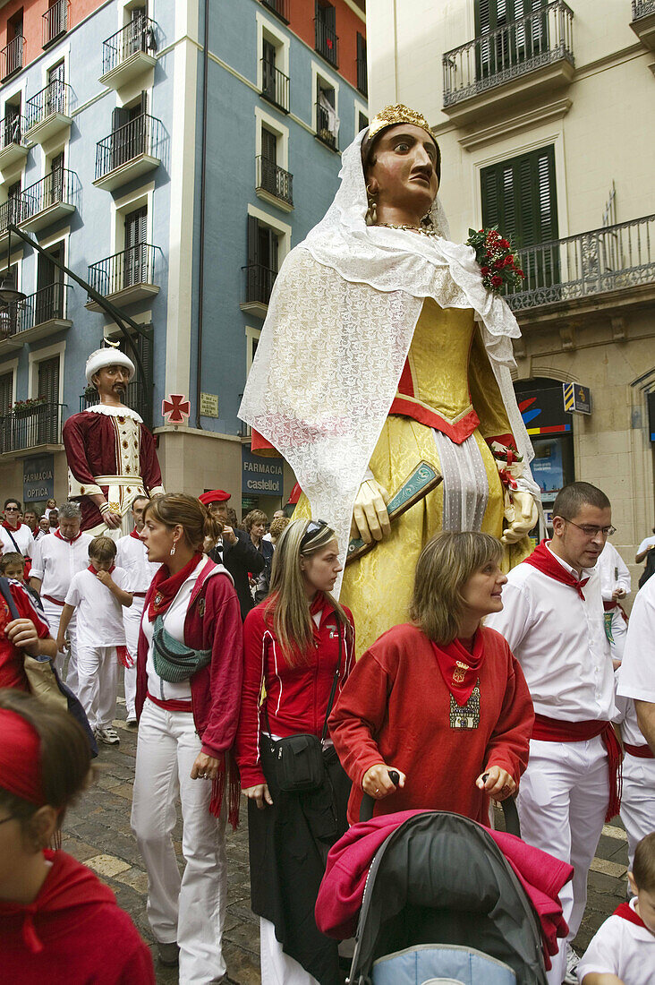 The Parade of the Giants, San Fermin Festival, Pamplona. Navarra, Spain