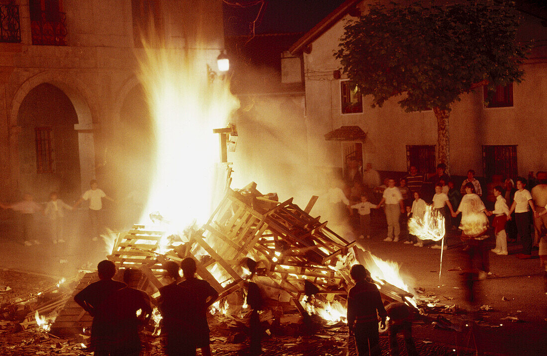 Bonfire on the eve of Saint John s day. Astigarraga. Guipuzcoa. Basque Country. Spain