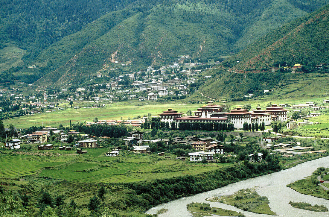 Buddhist monastery. Tashichho Dzong. Thimphu. Bhutan.