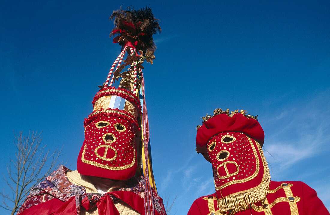 Lapurdi carnival masks. Briscous carnival. Basque country. France.