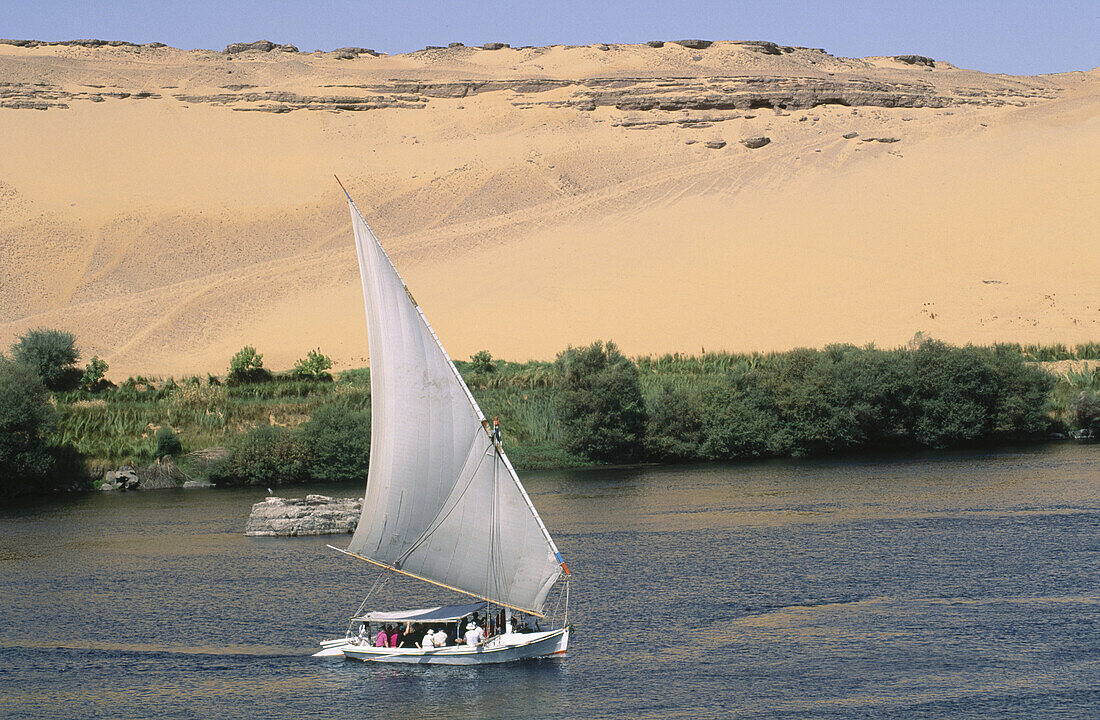 Felucca. Nile river. Aswan. Egypt.