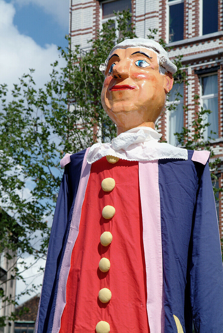 Figure, folk parade to celebrate the marriage between Moleenbeek-Saint-Jean and Brussels. Belgium