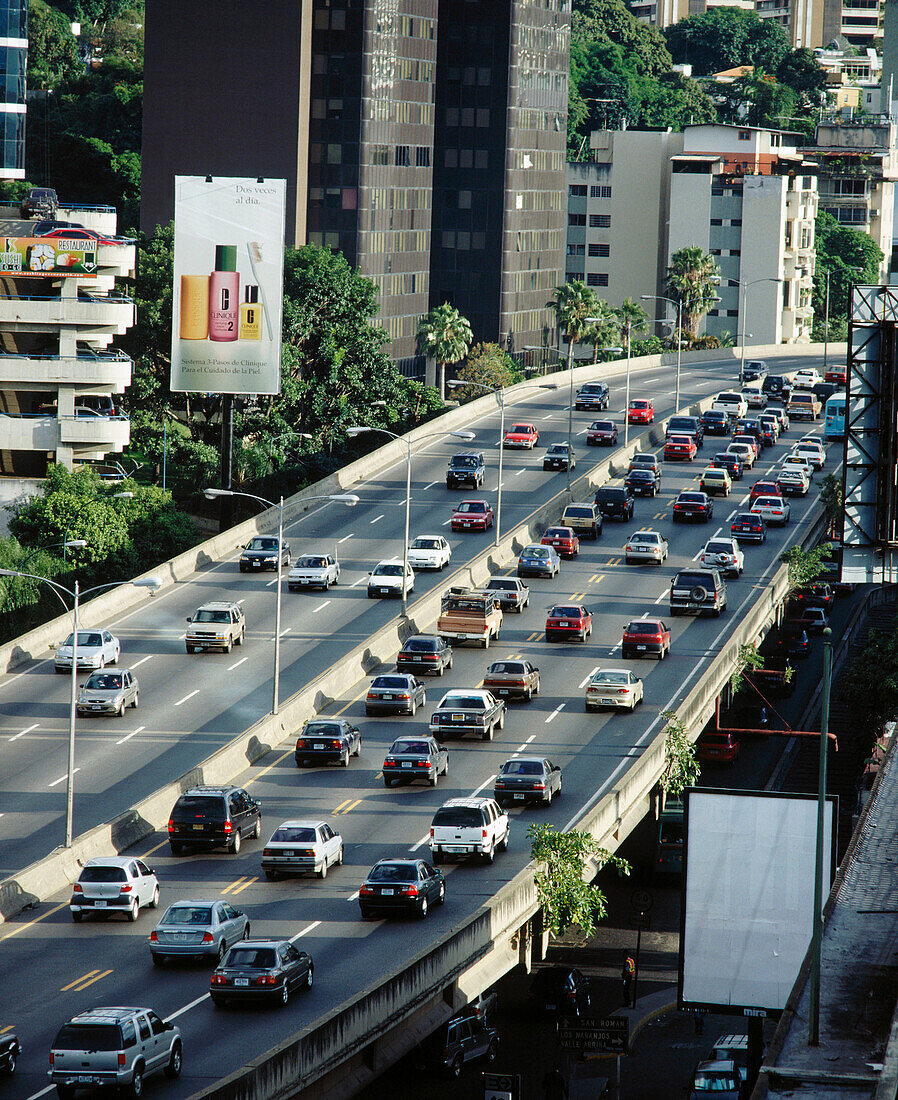 Traffic in the city of Caracas. Venezuela