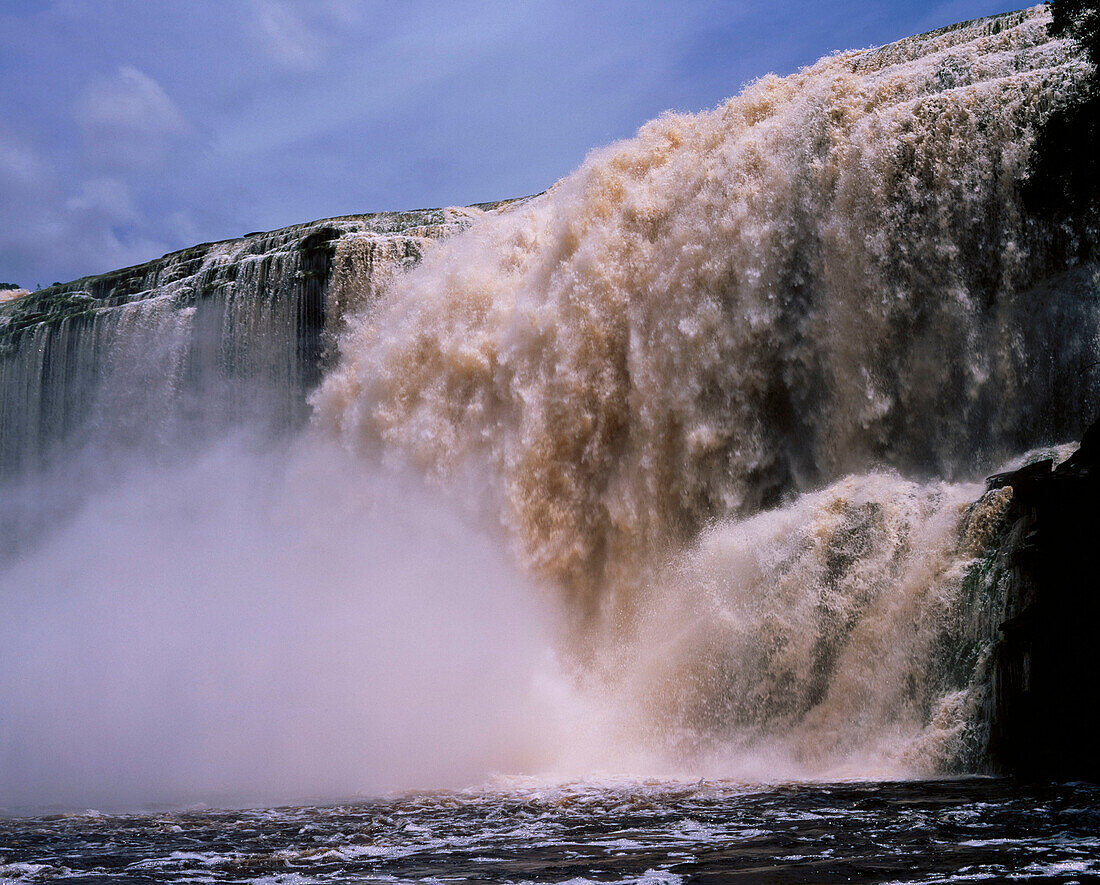 El Hacha waterfall in the Canaima Lagoons. Canaima National Park. Bolivar State. Venezuela