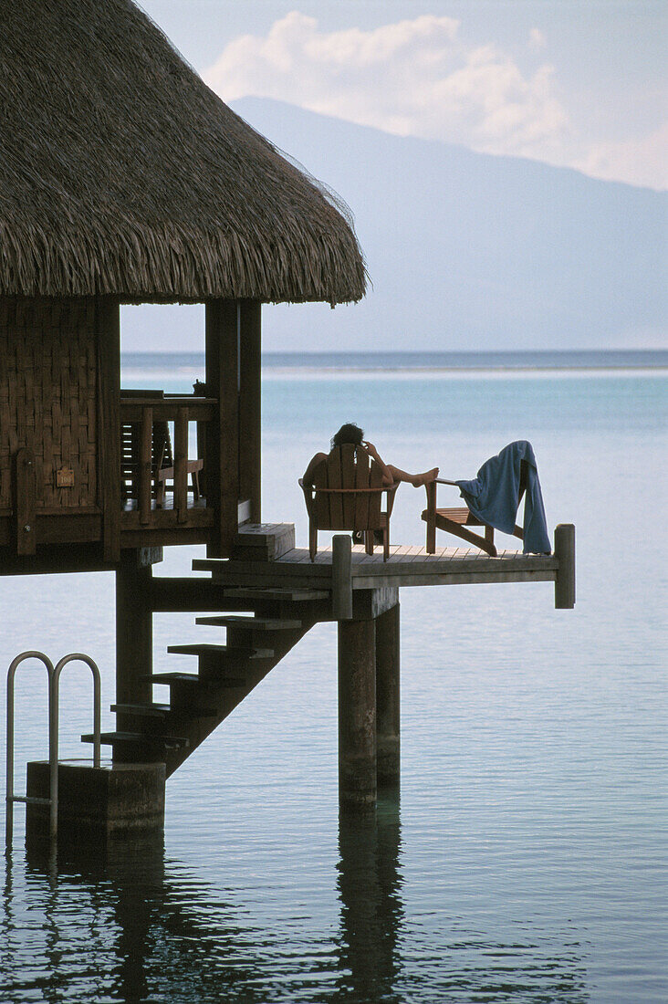 Man at resort. Moorea. French Polynesia