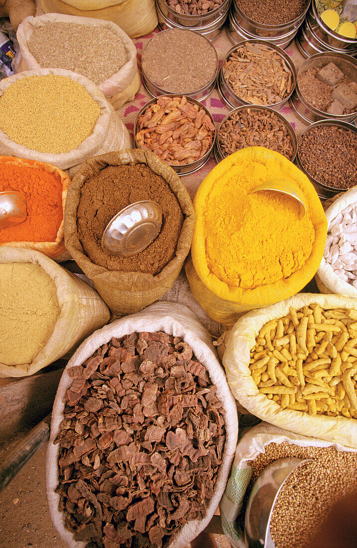 Spices in a rural market in India