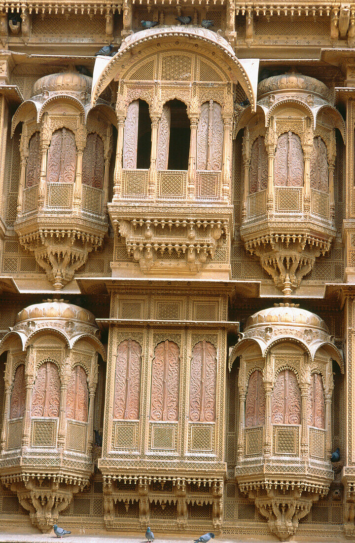 Detail of the Patwa Haveli in Jaisalmer. Rajasthan. India