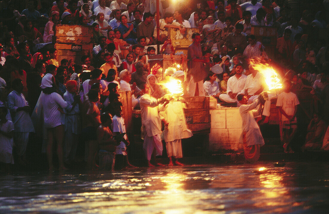 Ganga Aarti ceremony. Haridwar. Uttaranchal. India