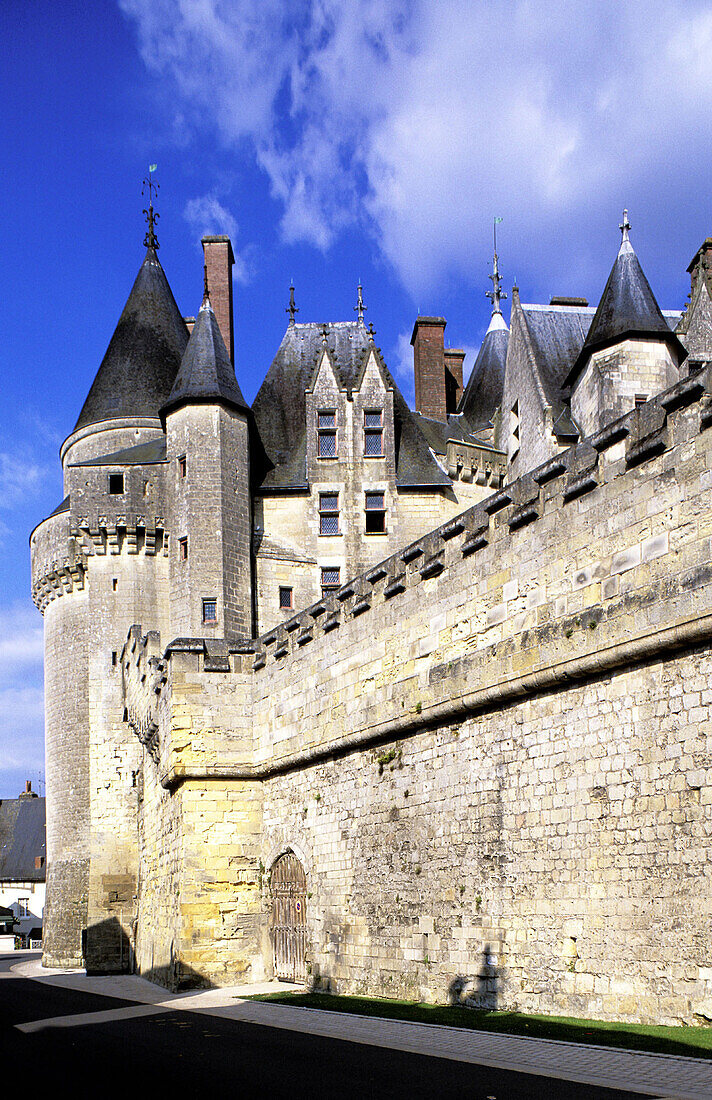 Ramparts of Langeais castle. Touraine, Val-de-Loire. France