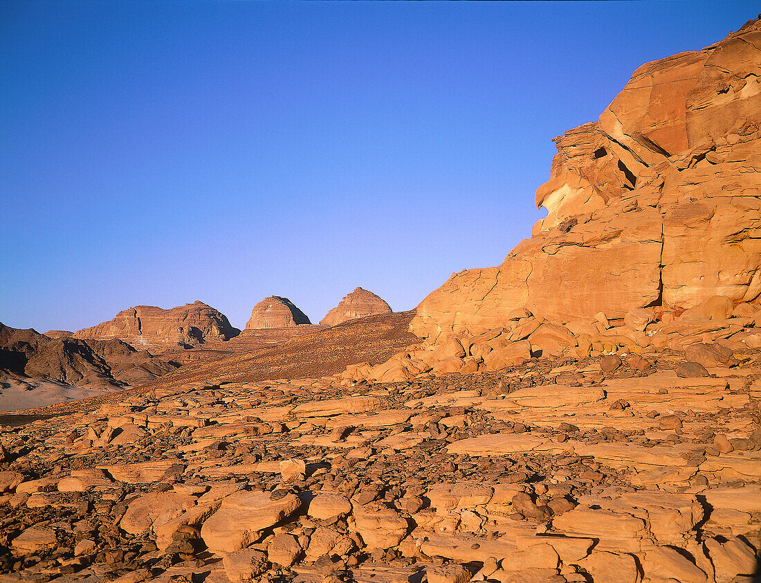 Rocks and Rocky hills at dusk. Sinai desert. Egypt
