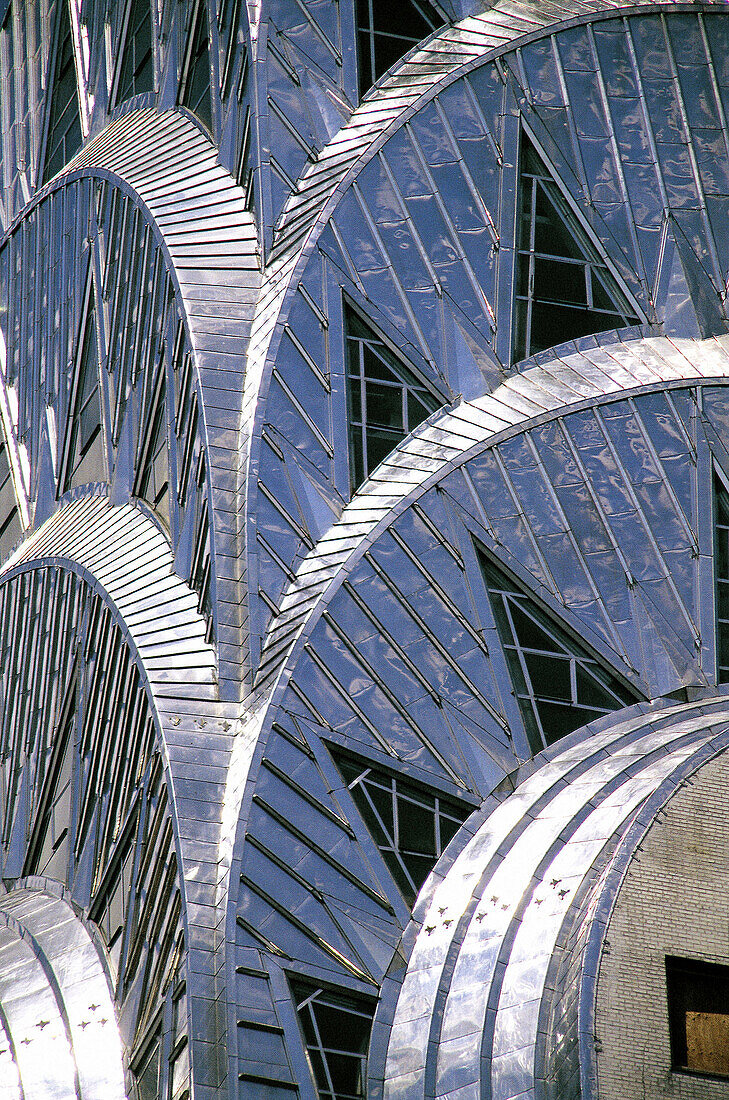 USA, NYC. Manhattan, Chrysler Building, detail of steel roof