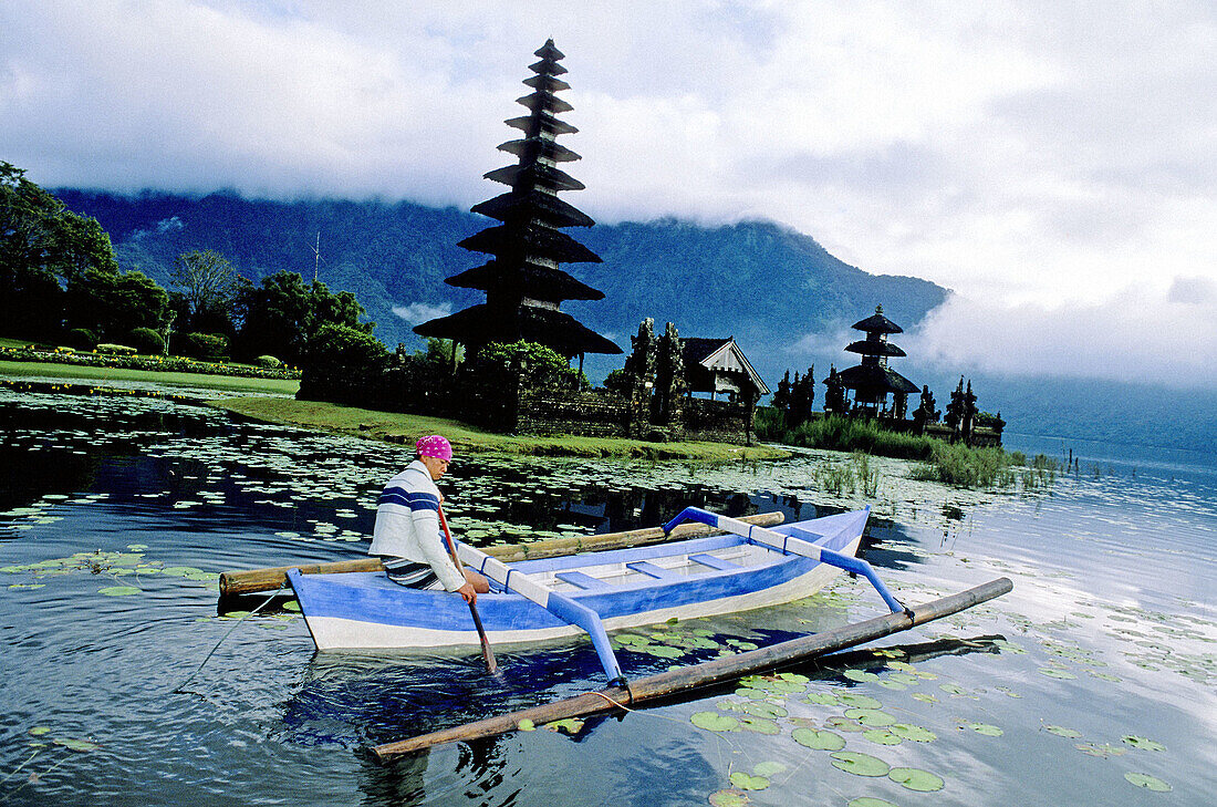 Temple Pura Ulun Danu on lake Baratan. Bali island. Indonesia