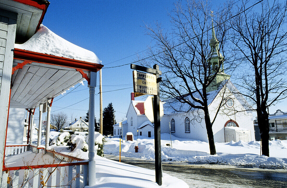 The Huron native american reservation near Quebec city in winter. Quebec. Canada