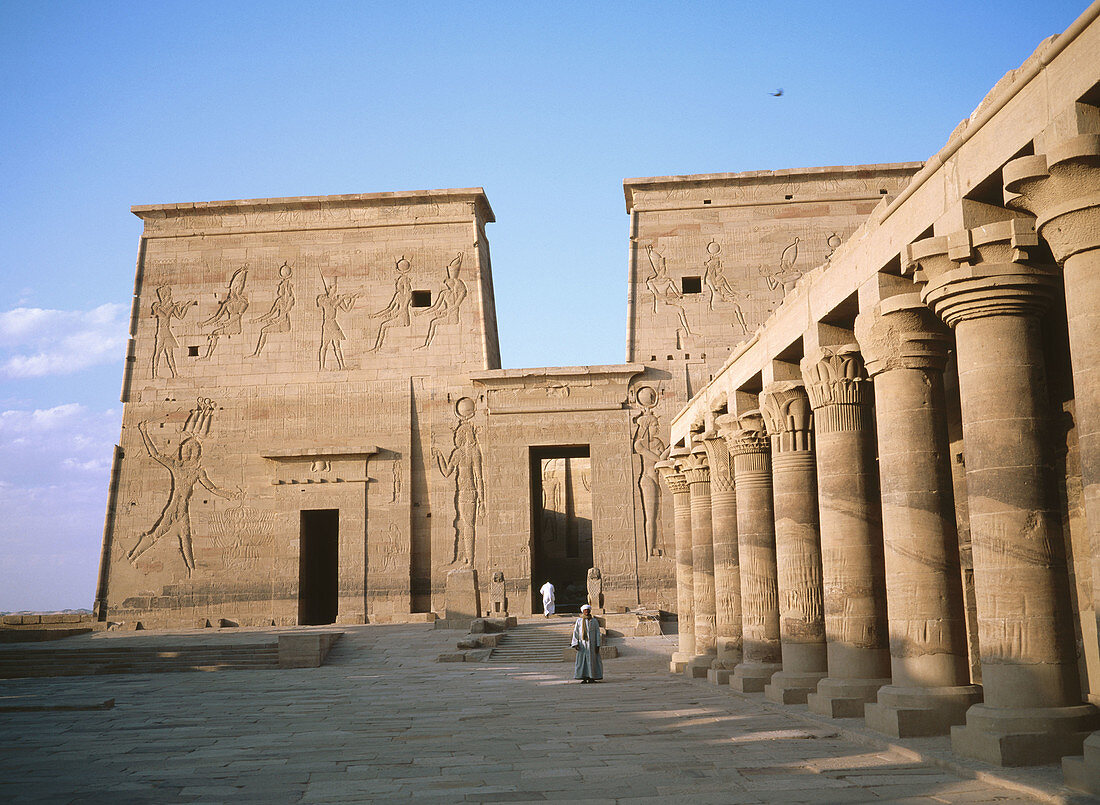 Main yard. Philae Temple. Aswan. Egypt