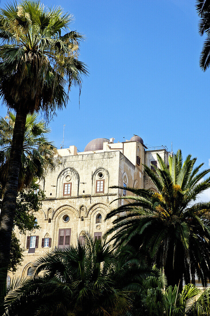 The arabo-norman palace built by Roger II, Norman French king. Palermo, main city of Sicily. Italy