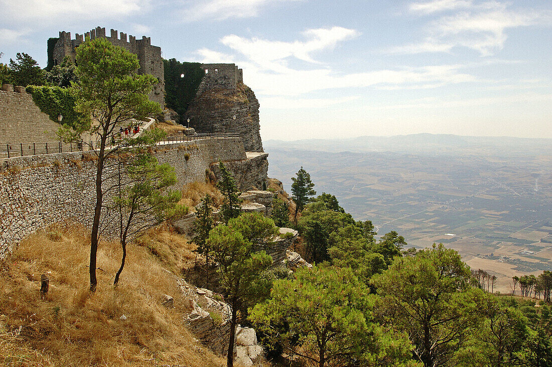 View from the medieval village of Erice. Sicily. Italy