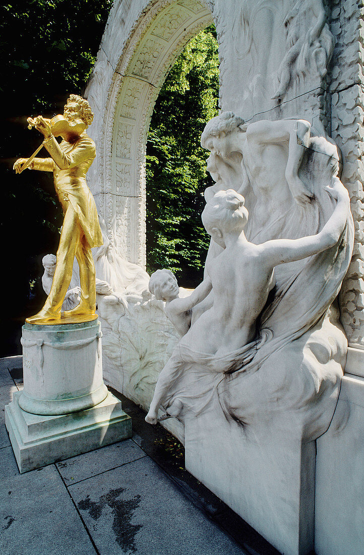 Monument to Josef Strauss in Stadtpark. Vienna. Austria