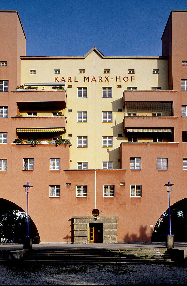 Karl Marx Hof historic municipal housing project. Vienna. Austria