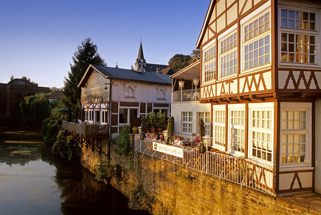 Brücken Café, Kettwig, Essen, Ruhr, Ruhrgebiet, Nordrhein Westfalen, Deutschland