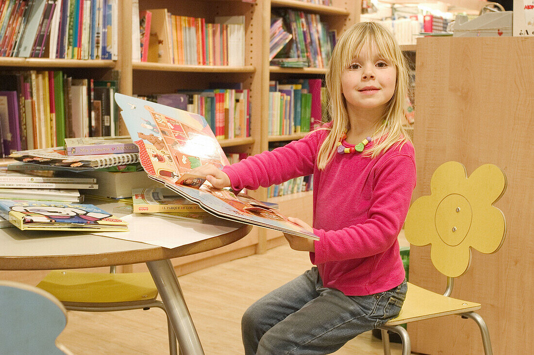 girl reading books