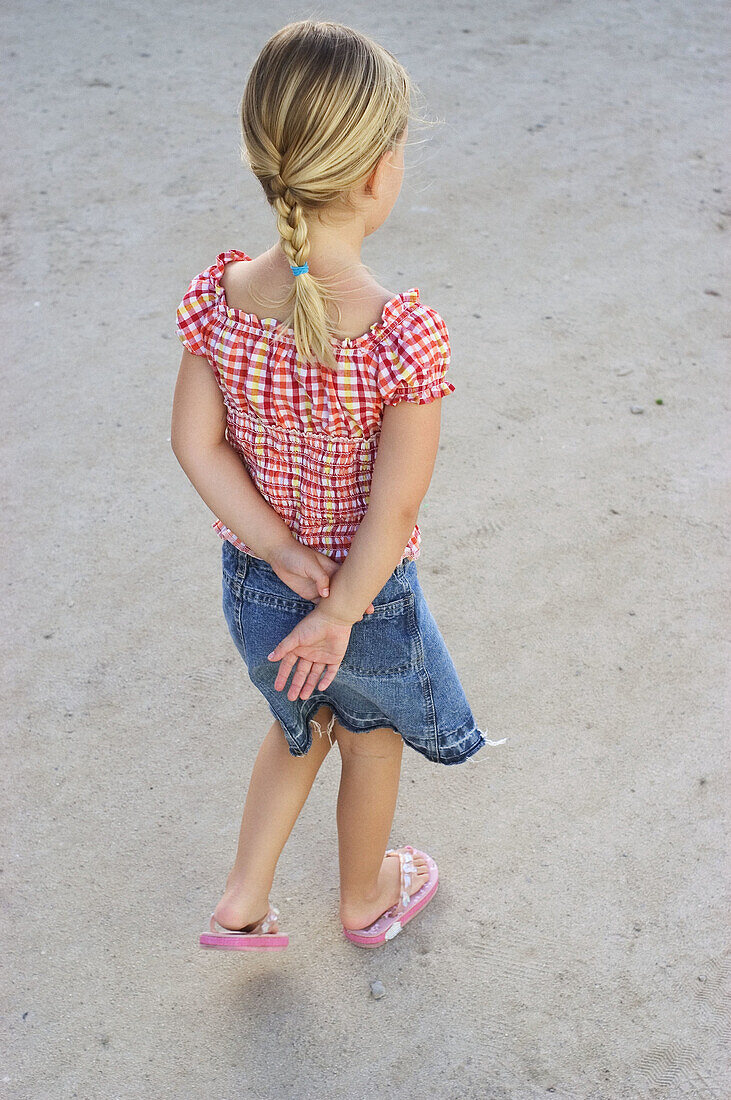 young girl walking
