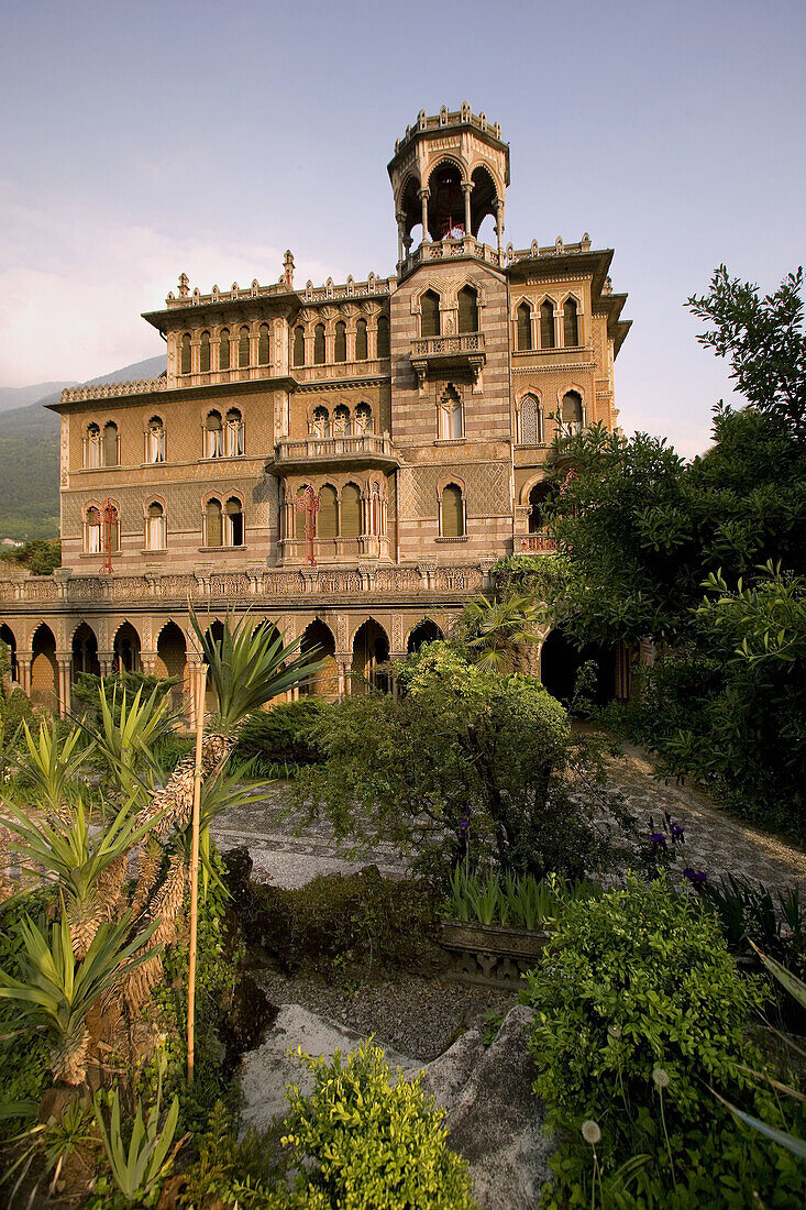 Villa Gheza, the exterior and the garden. Breno. Lombardia. Italy.