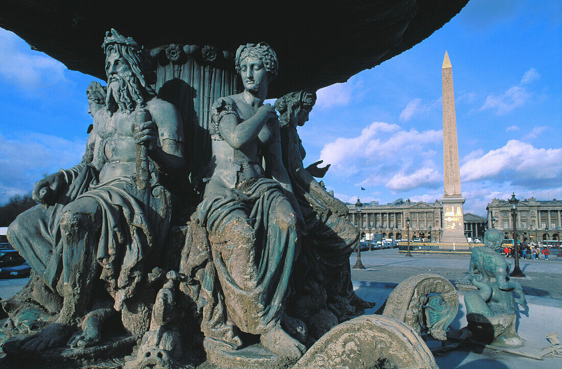Place de la Concorde and Neptune Fontain. Paris. France