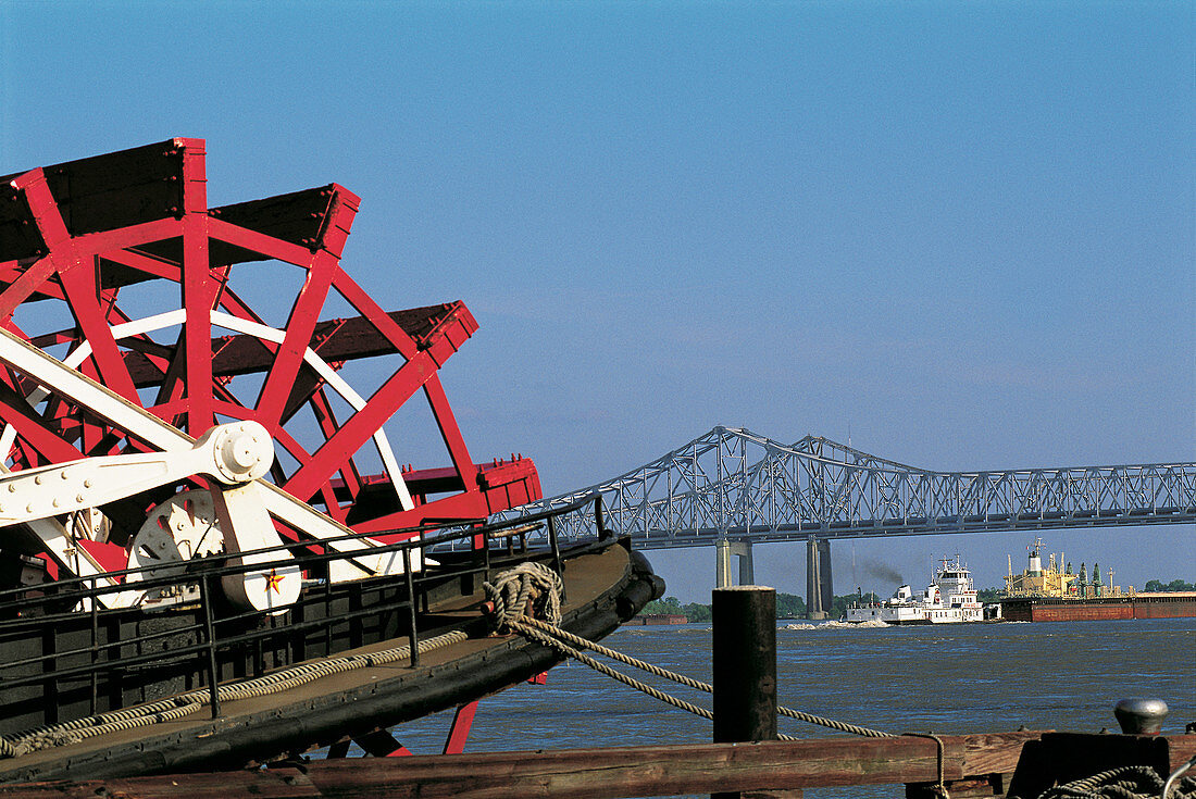 Steamer at Mississippi River. New Orleans. Louisiana. USA